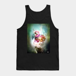 Woman with various animals on her head Tank Top